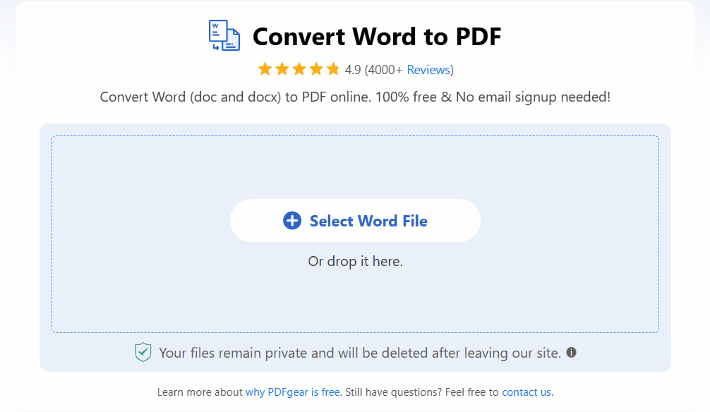 Convert Word to PDF Online for Free
