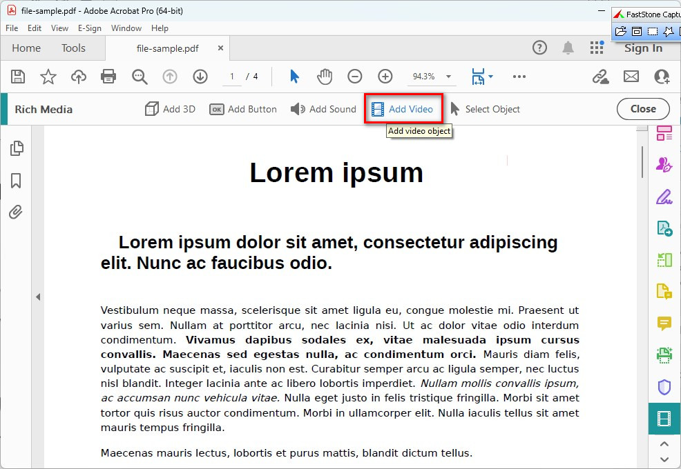 ビデオ追加オプションを選択