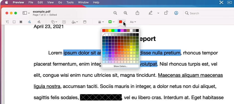 Annotate PDF in Preview