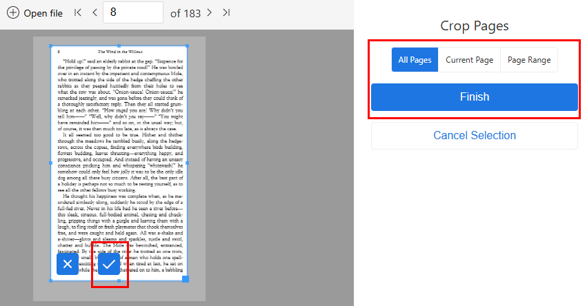 Crop PDF to Reduce PDF Size in PDFgear Online Cropper