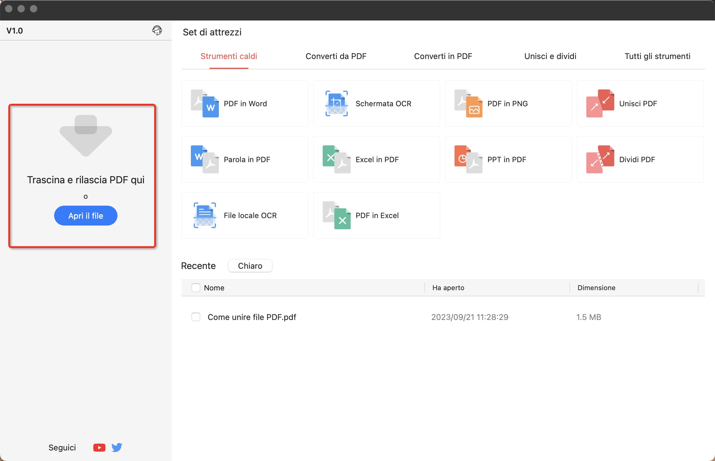 Avvia PDFgear e apri il file PDF