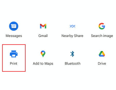 Choose the Print Option from Photos App