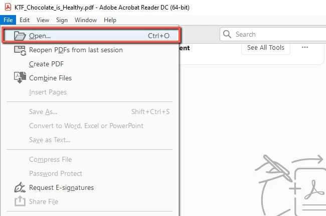 Buka PDF di Adobe