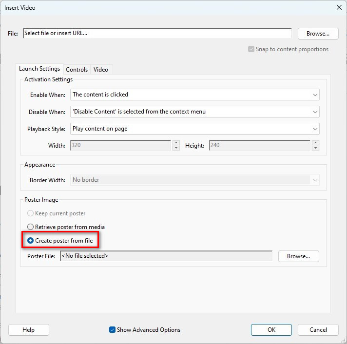 Buat Poster dari File untuk Menyematkan Video