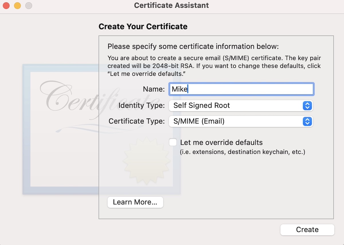 Create Self-signed Certificate