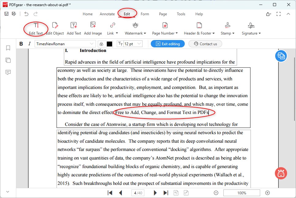 Edit PDF Text for Free