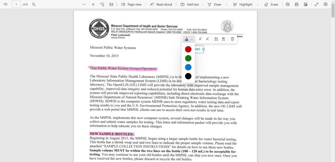 Edit the PDF on Microsoft Edge