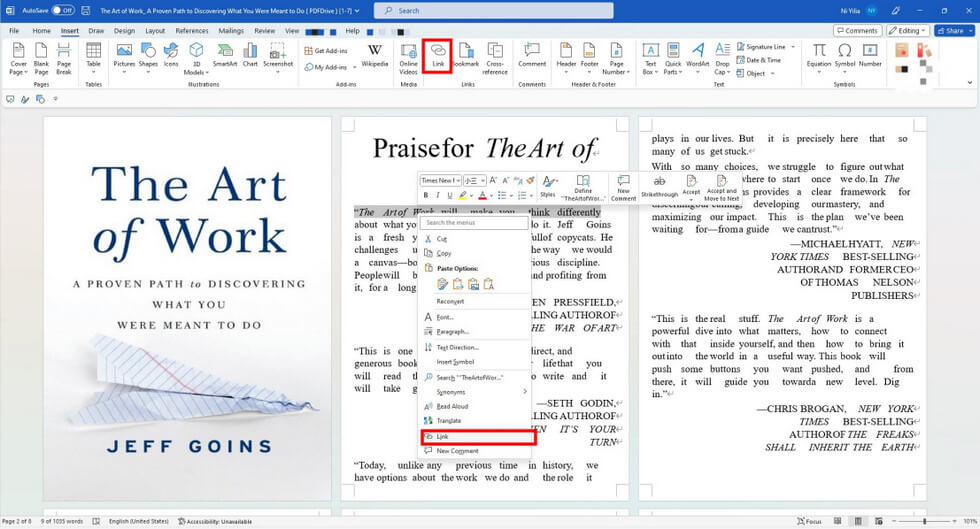 Ajouter un hyperlien vidéo dans un PDF via Microsoft Word