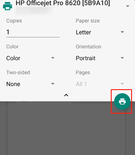 Hit the Print Button to Print Image