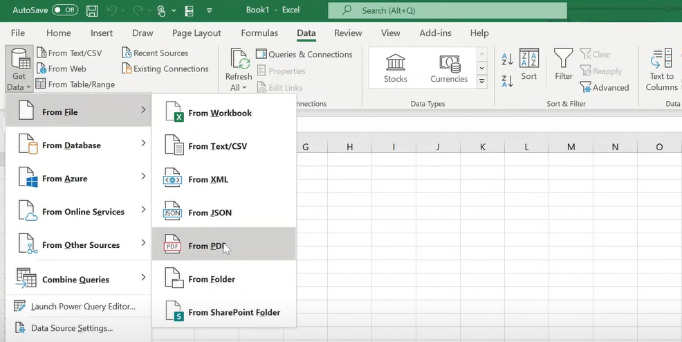 Import Data from PDF
