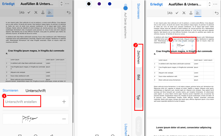 Signatur in PDF auf Android mit PDFgear hinzufügen