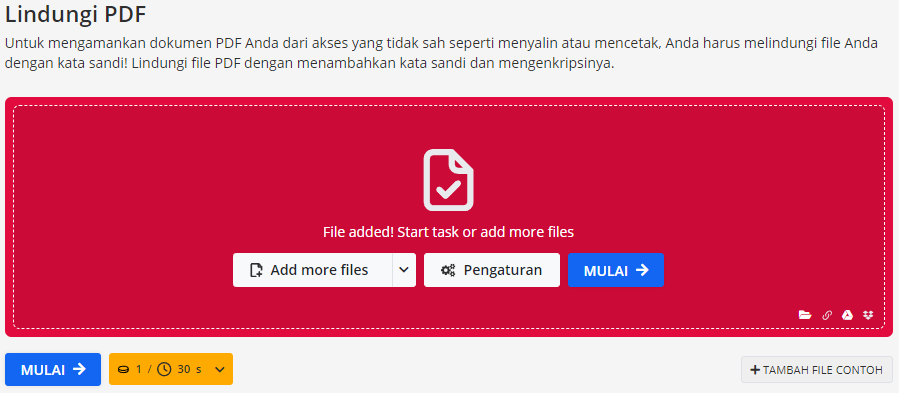 Unggah PDF ke PDF2Go