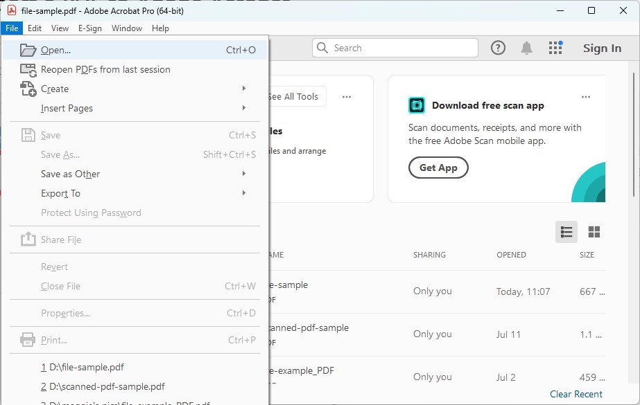 Buka PDF di Adobe Acrobat