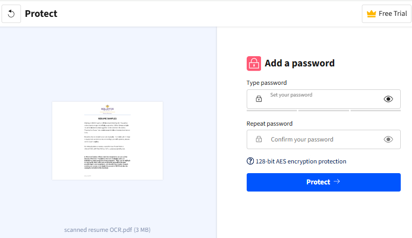 Password Protect a PDF Online