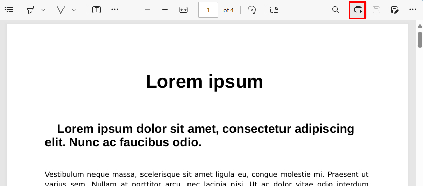 Find the Print Button in Microsoft Edge