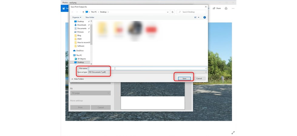Save the PDF to the Computer