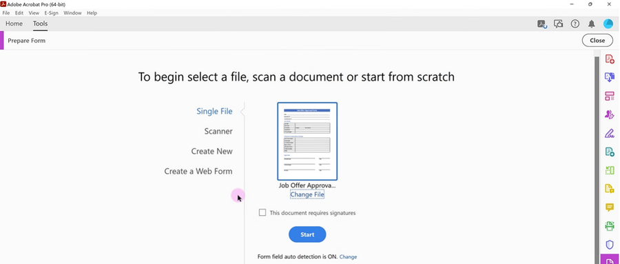Import Single File to Adobe Acrobat