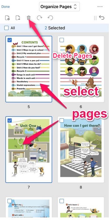 Select PDF pages to Delete in PDFgear