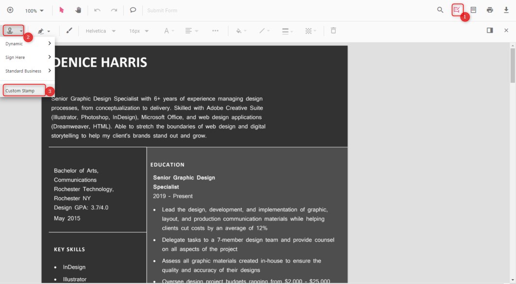 カスタムスタンプを選択