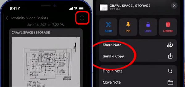 Send a Copy in Notes