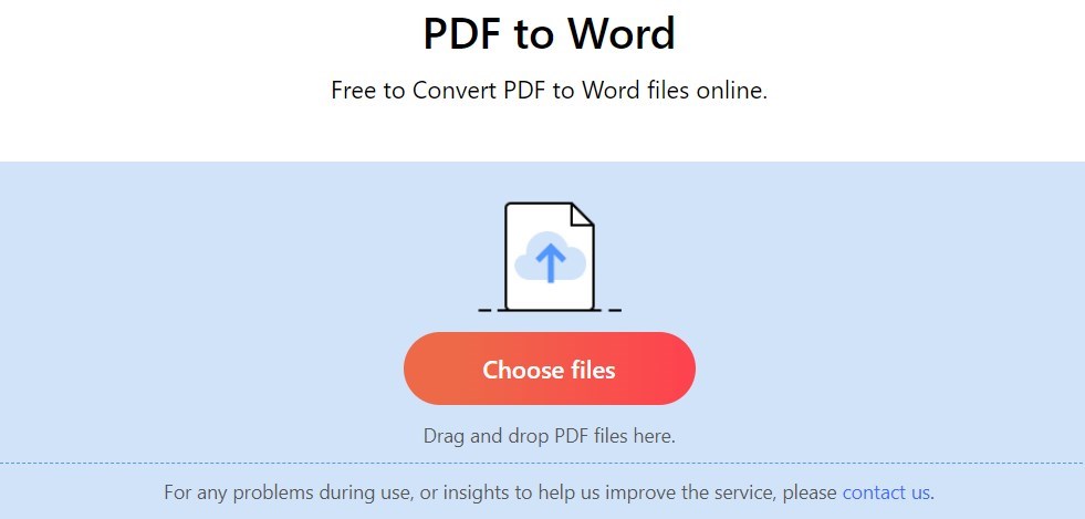 PDFをPDFgear PDFからWordへのオンラインコンバーターにアップロード