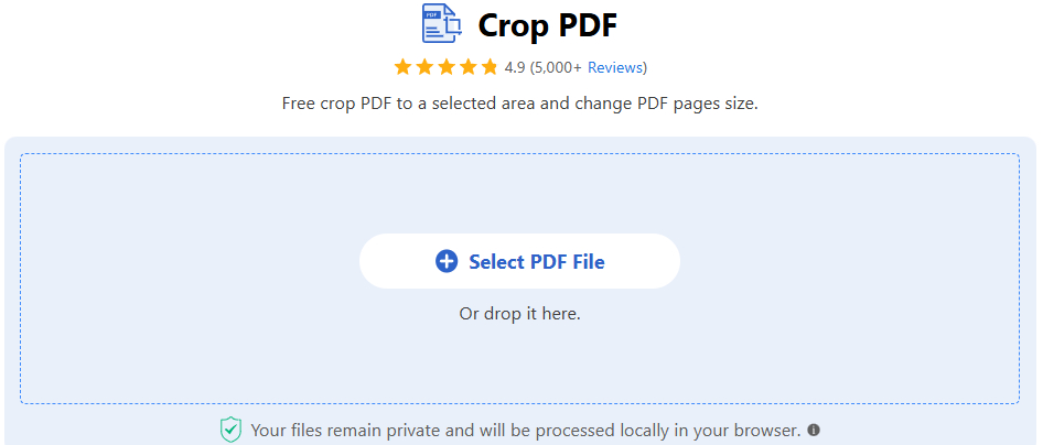 Drag and Drop a PDF to PDFgear Online Cropper
