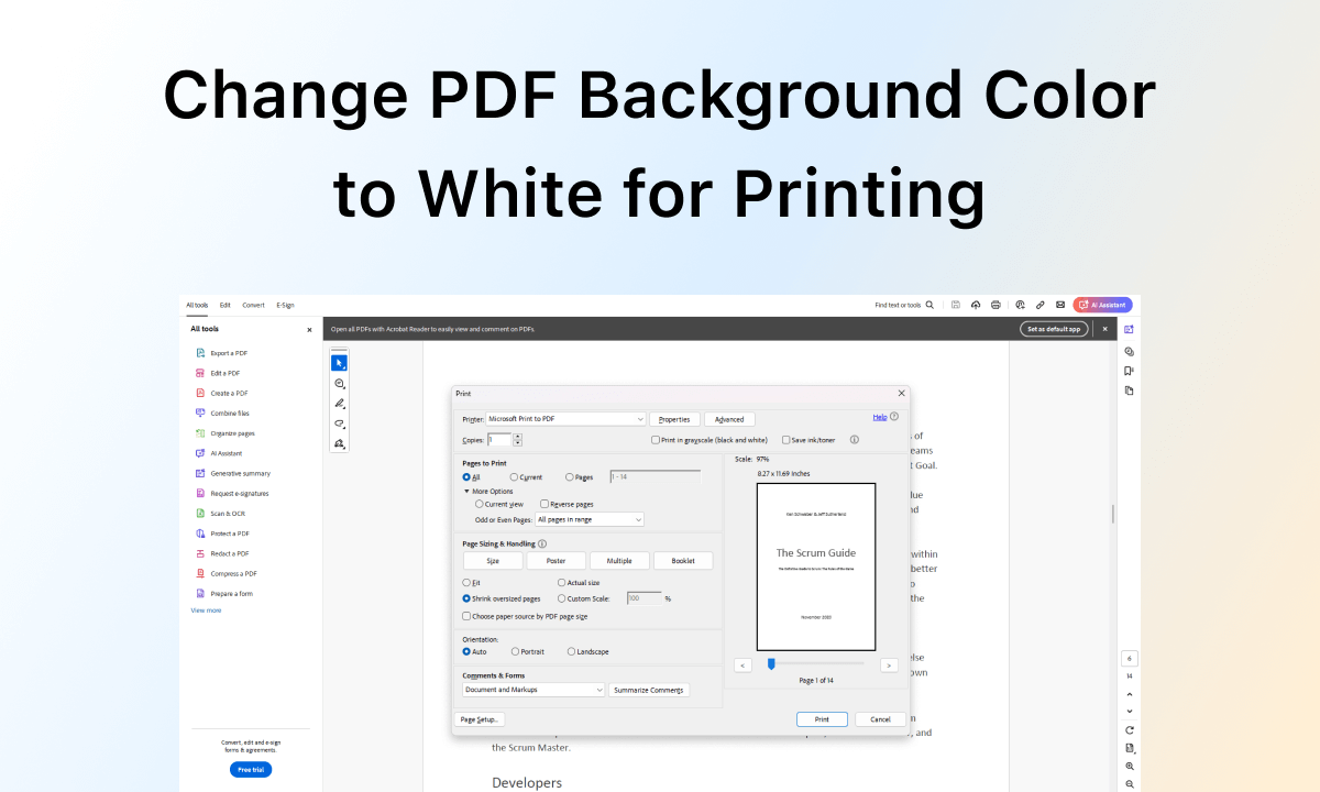 Change PDF Background Color to White for Printing