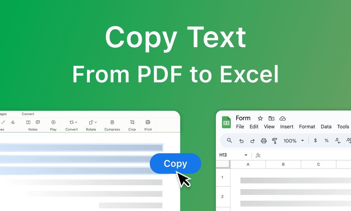 Copy Text from PDF to Excel