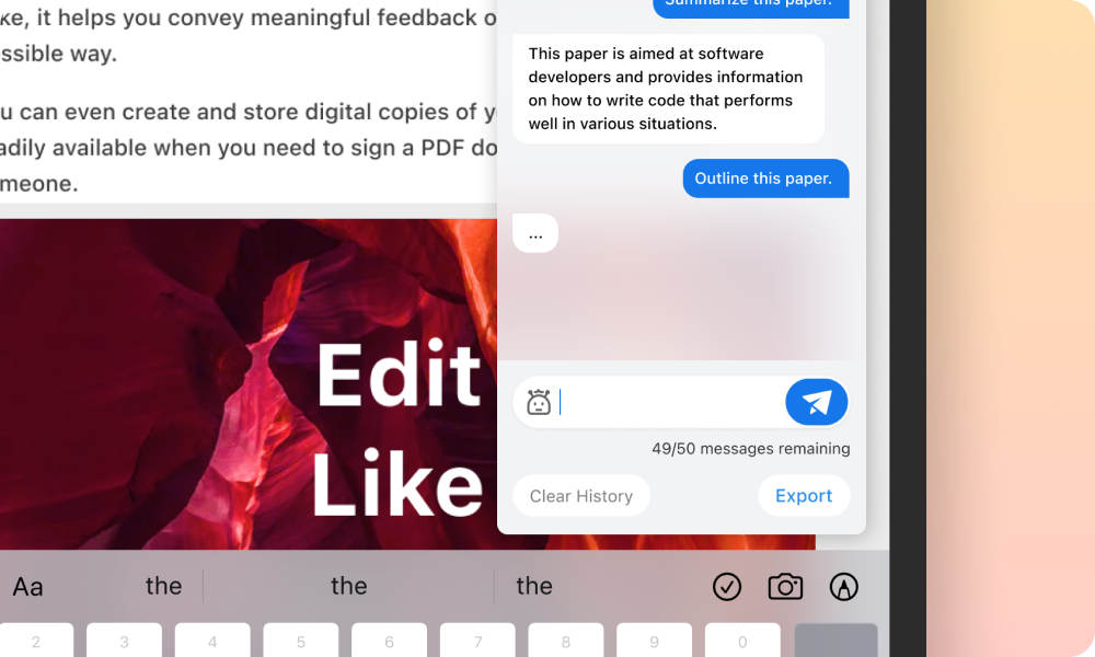 Free PDF Eidtor for iPhone